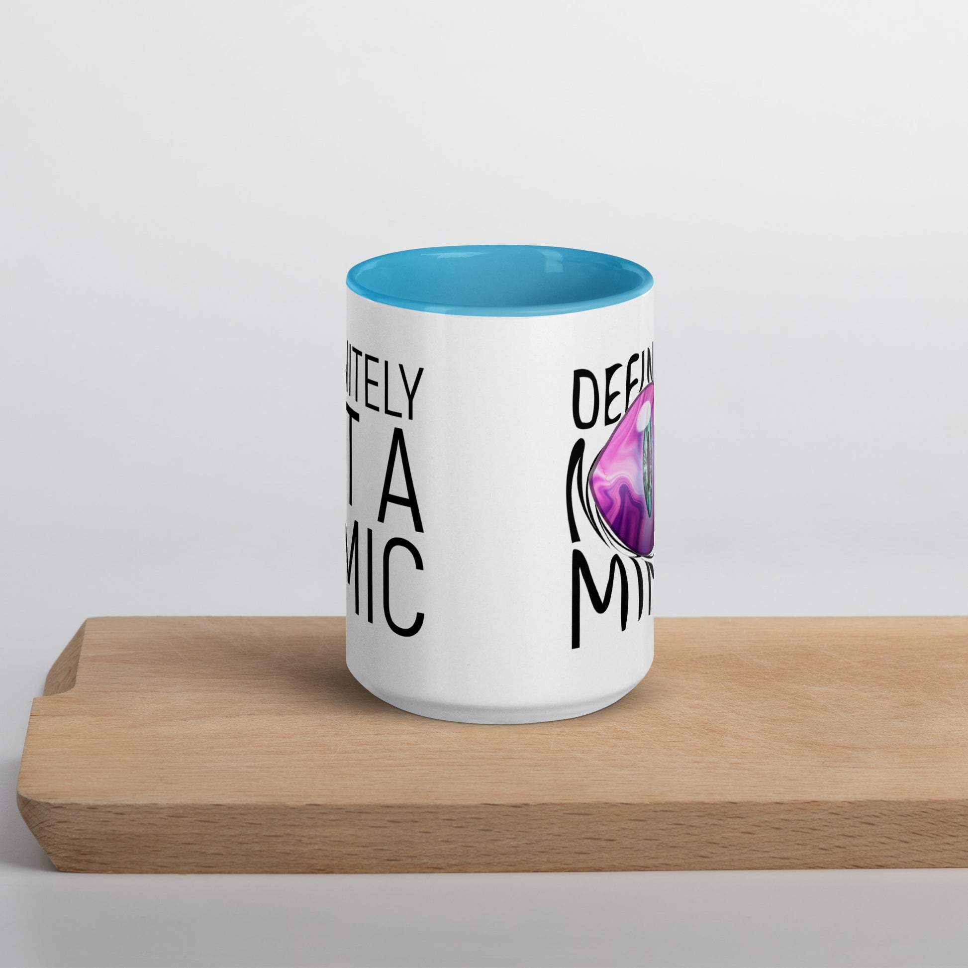 Definitely NOT a Mimic Double sided Mug with Color Inside – Level 1 Gamers