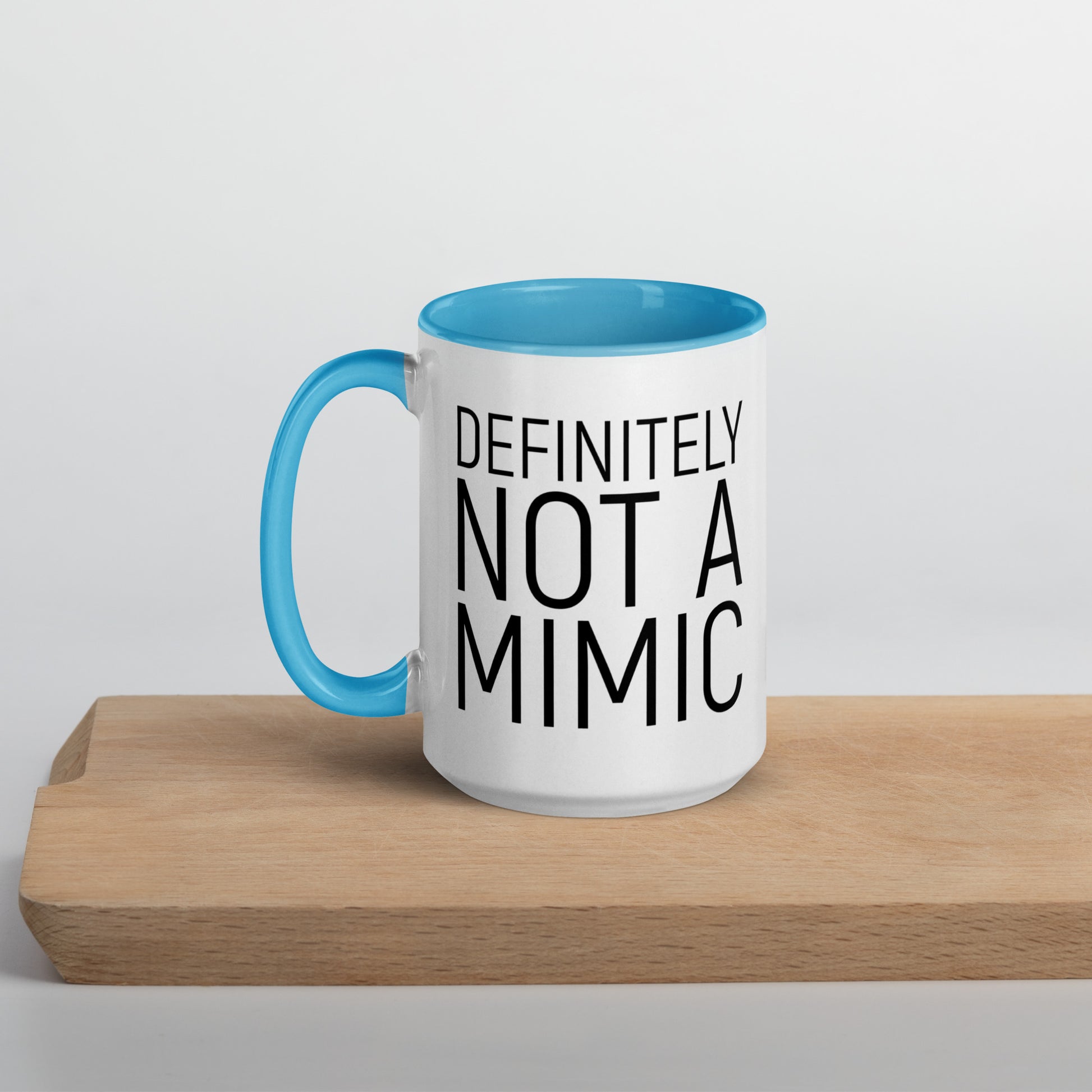 Definitely NOT a Mimic Double sided Mug with Color Inside  Level 1 Gamers Blue 15oz 