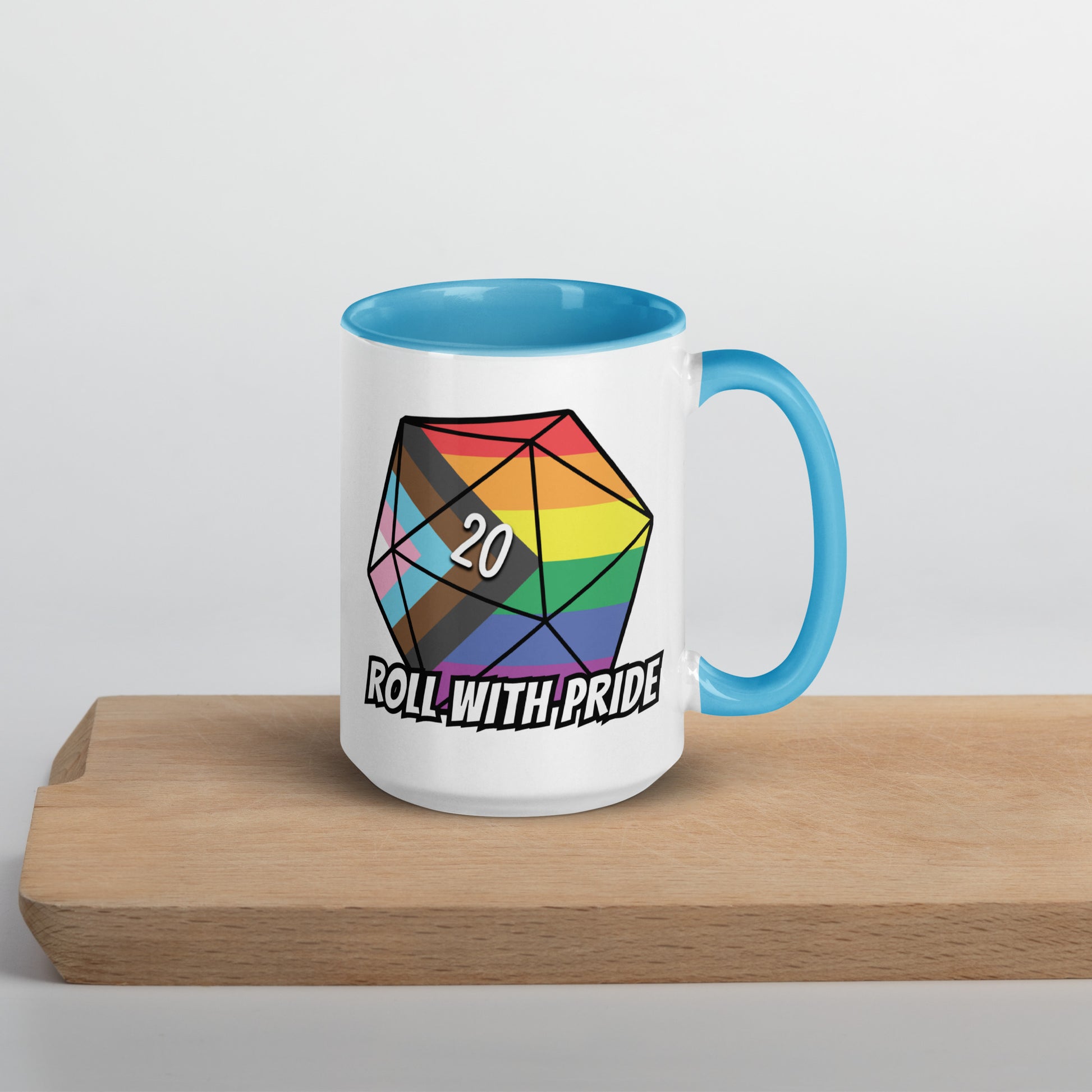 Roll with Pride Mug  Level 1 Gamers Blue 15 oz 