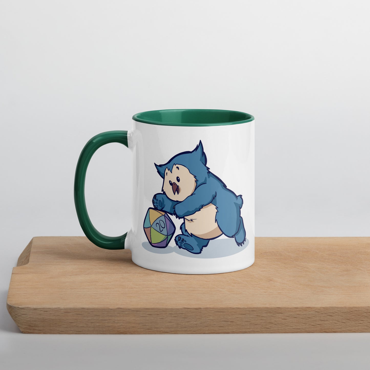 Owlbear Mug with Color Inside  Level 1 Gamers Dark green 11 oz 