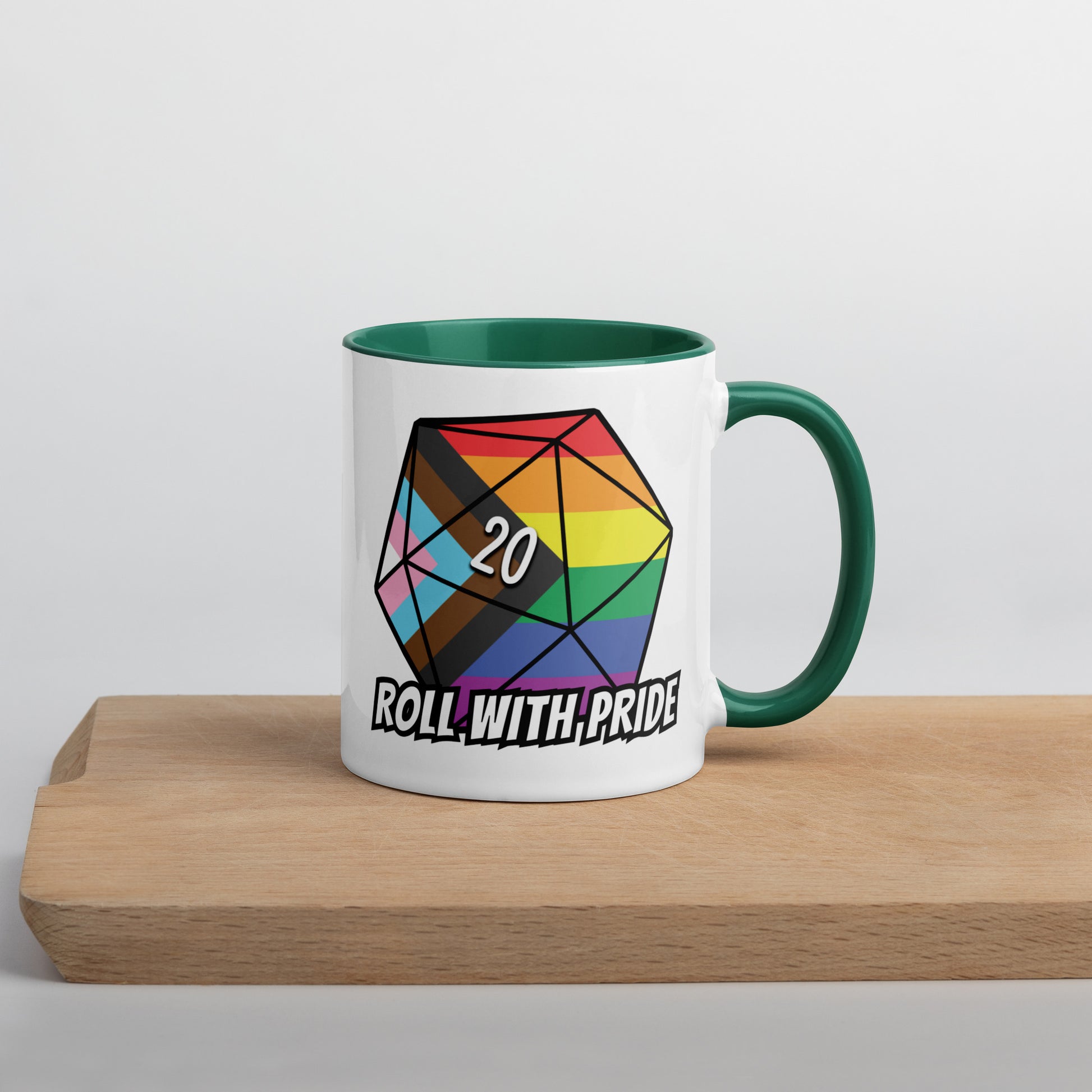 Roll with Pride Mug  Level 1 Gamers Dark green 11 oz 