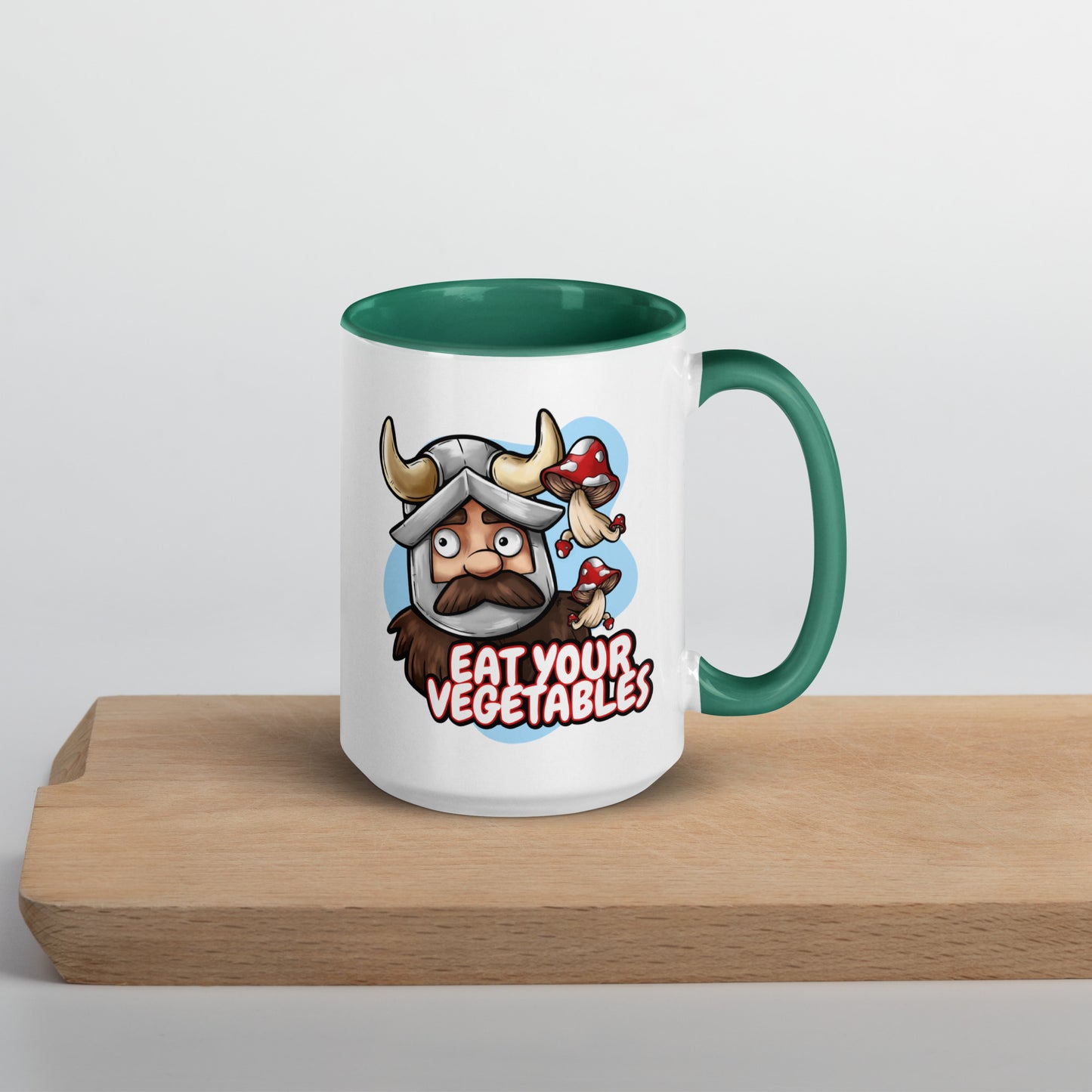 Eat Your Vegetables - Dungeon Meshi Mug  Level 1 Gamers Dark green 15 oz 