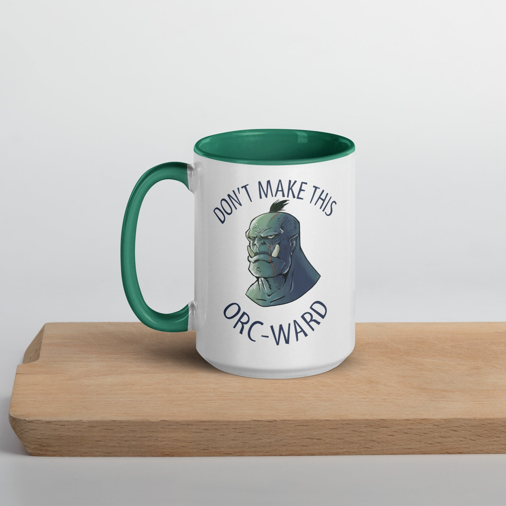 Don't Make This Orcward Mug with Color Inside  Level 1 Gamers Dark green 15oz 