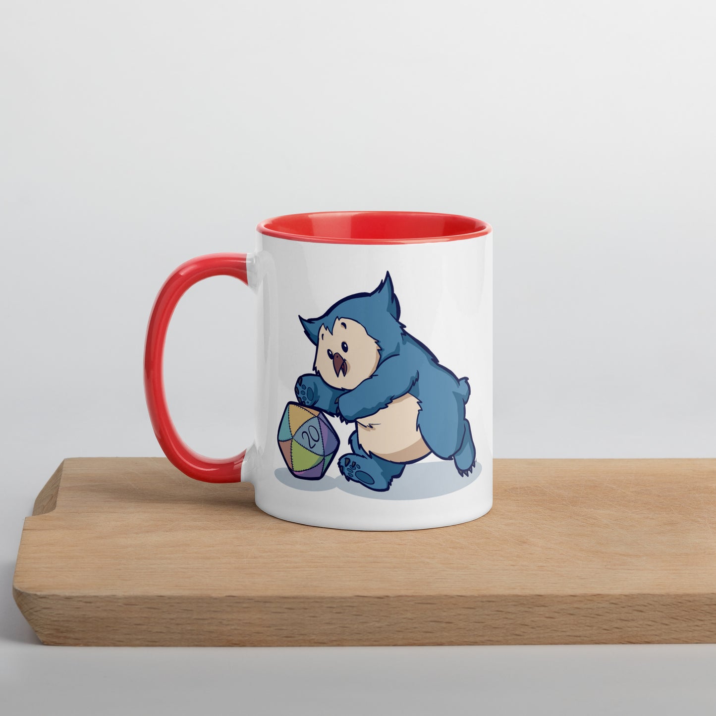 Owlbear Mug with Color Inside  Level 1 Gamers Red 11 oz 