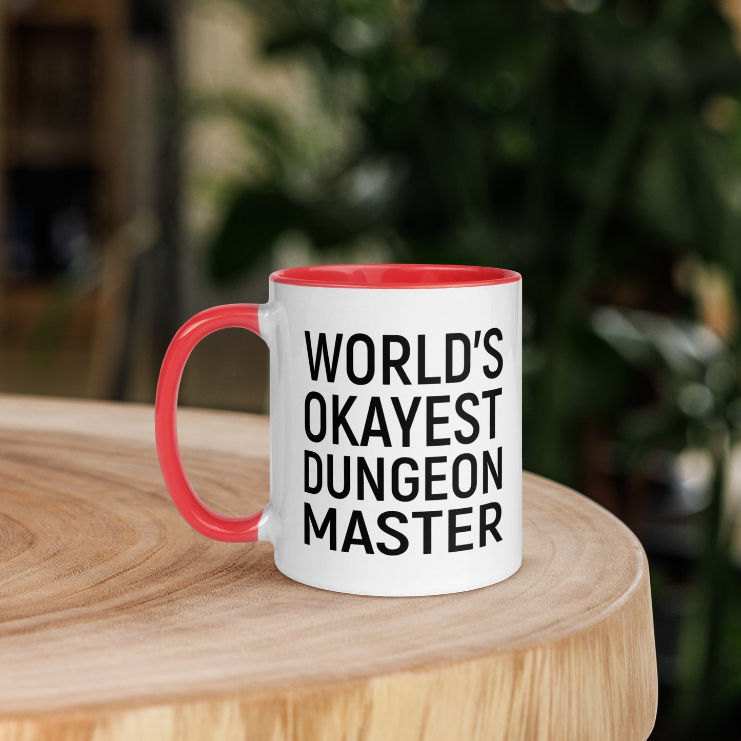 World's Okayest Dungeon Master Mug with Color Inside  Level 1 Gamers Red 11oz 
