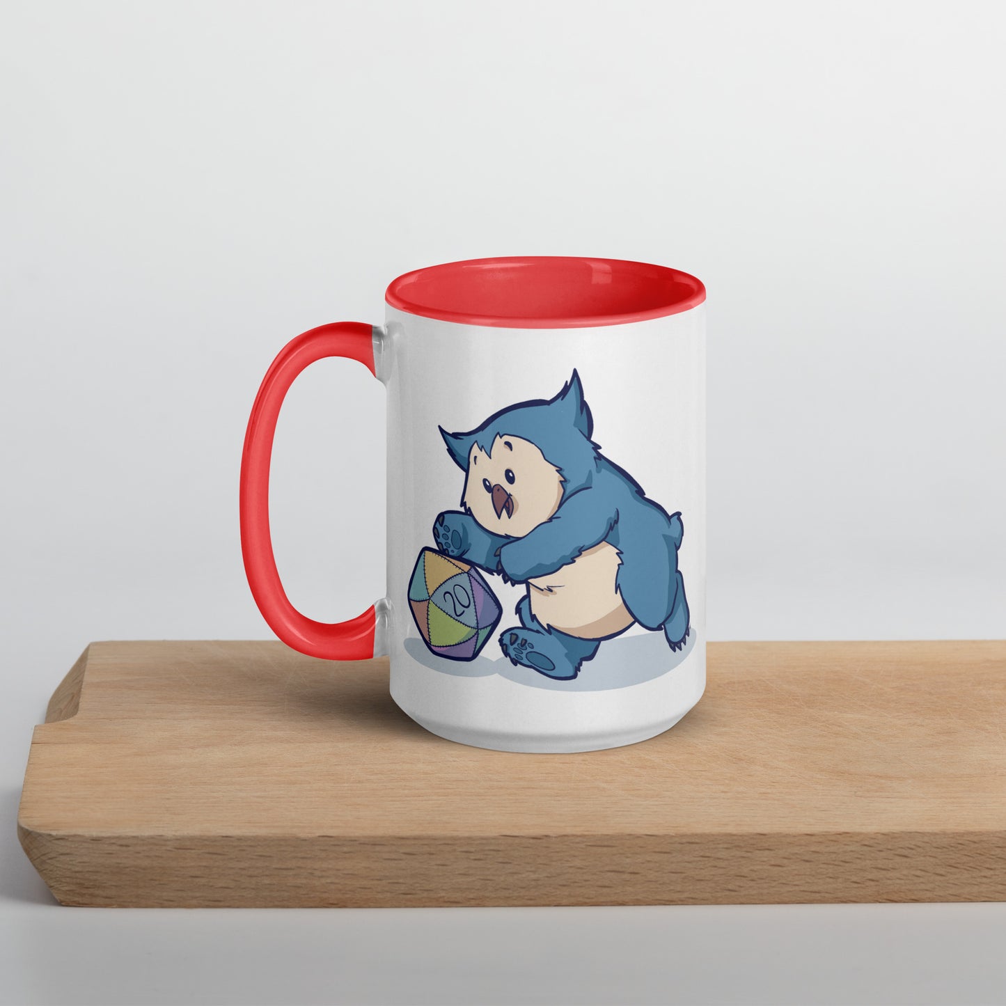 Owlbear Mug with Color Inside  Level 1 Gamers Red 15 oz 