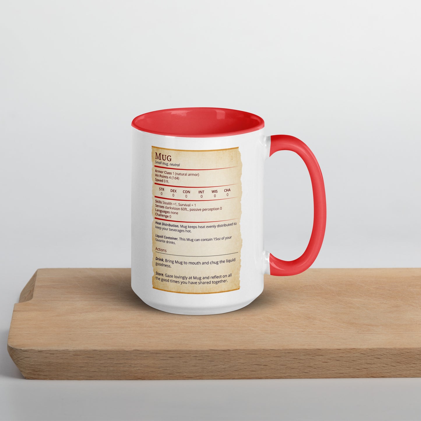 Mug Stat Card with Color Inside  Level 1 Gamers   