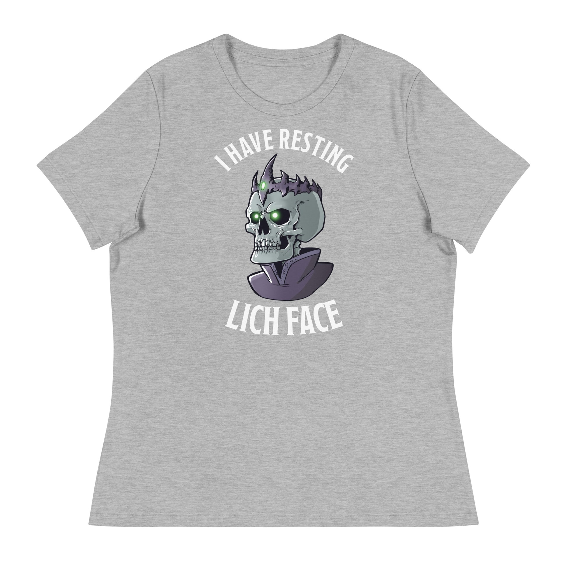 Resting Lich Face Women's Relaxed T-Shirt  Level 1 Gamers Athletic Heather S 