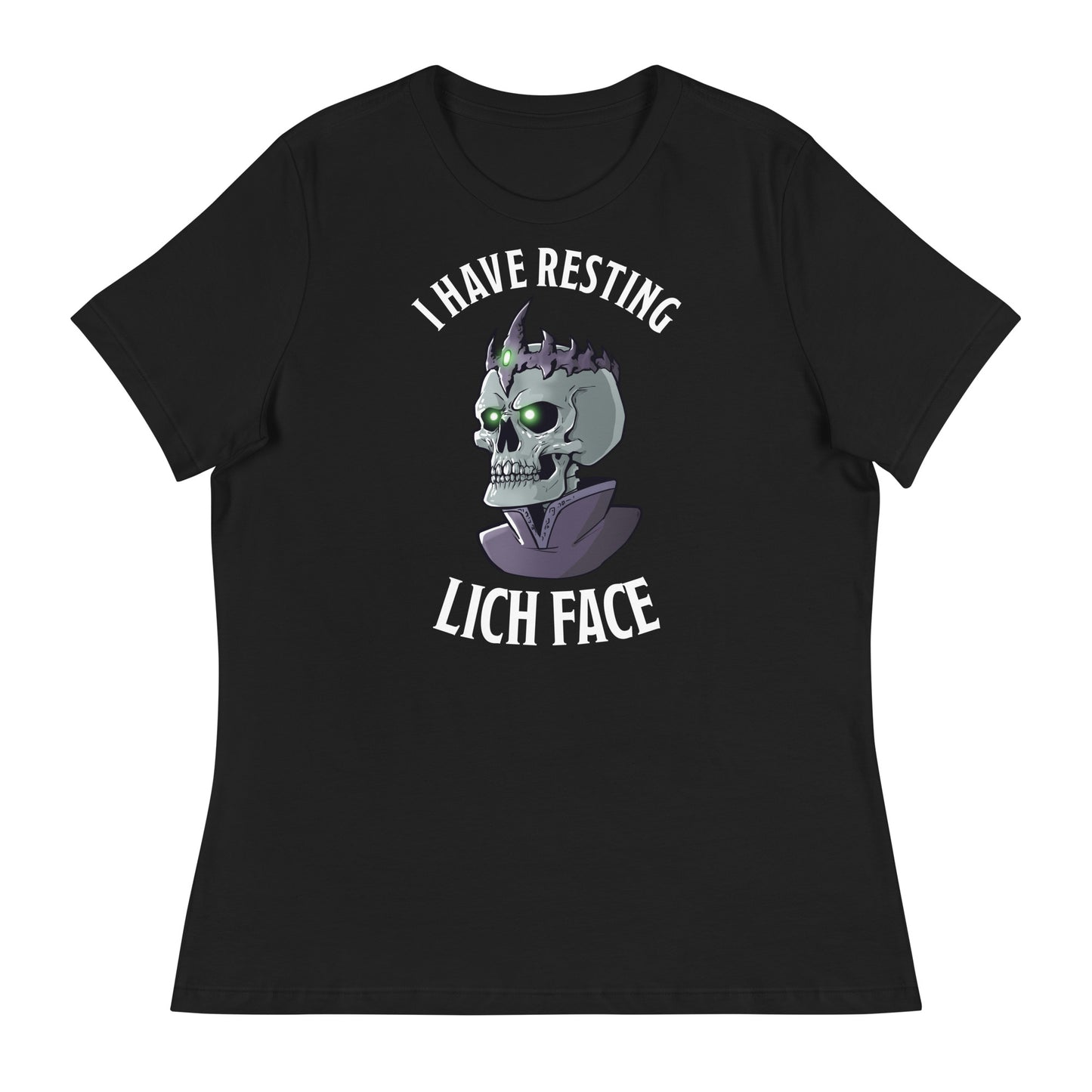 Resting Lich Face Women's Relaxed T-Shirt  Level 1 Gamers Black S 