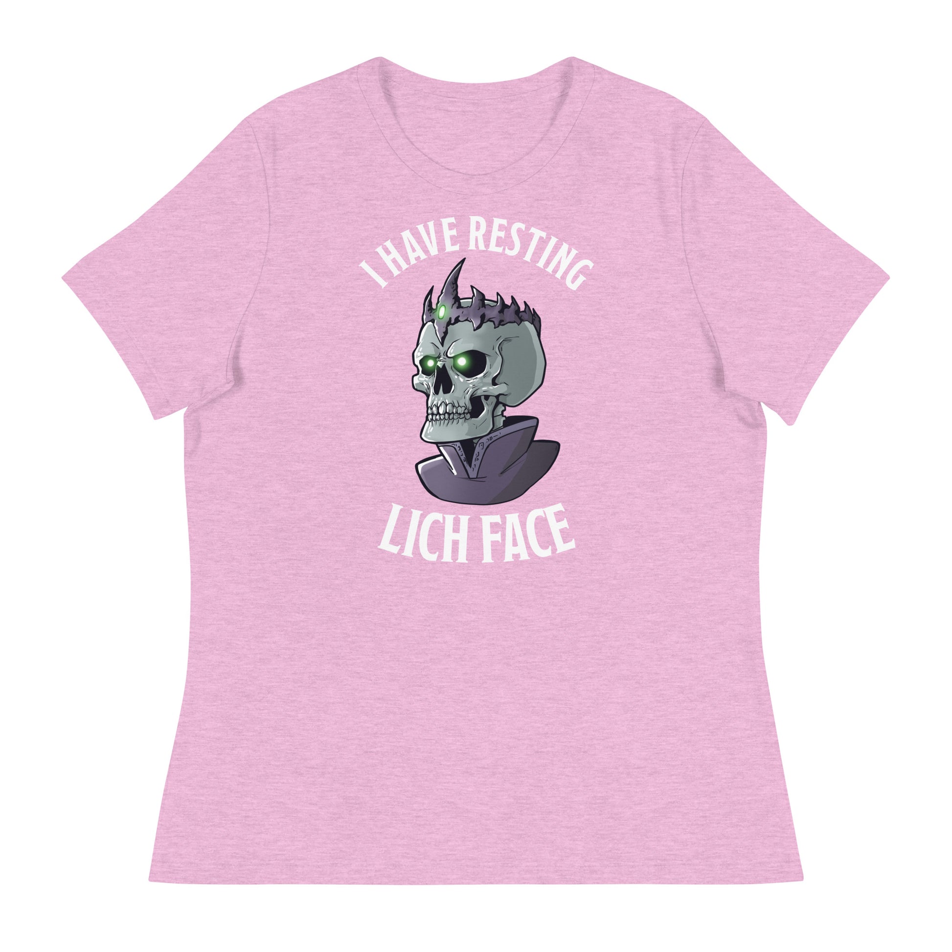 Resting Lich Face Women's Relaxed T-Shirt  Level 1 Gamers Heather Prism Lilac S 
