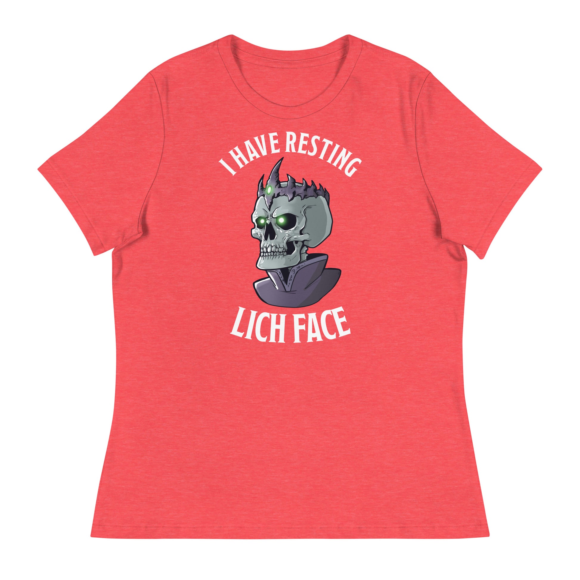 Resting Lich Face Women's Relaxed T-Shirt  Level 1 Gamers Heather Red S 