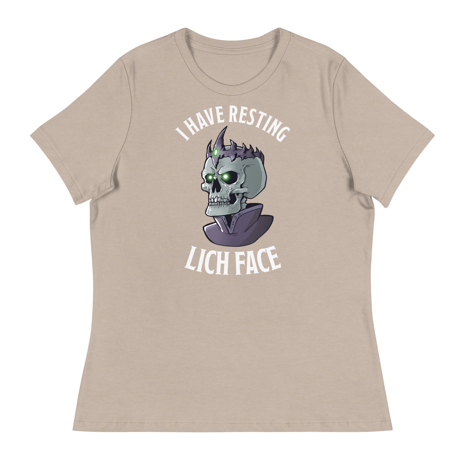 Resting Lich Face Women's Relaxed T-Shirt  Level 1 Gamers Heather Stone S 