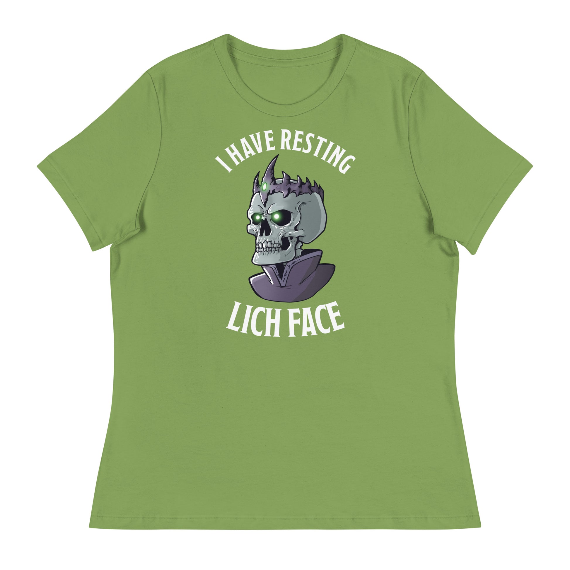 Resting Lich Face Women's Relaxed T-Shirt  Level 1 Gamers Leaf S 