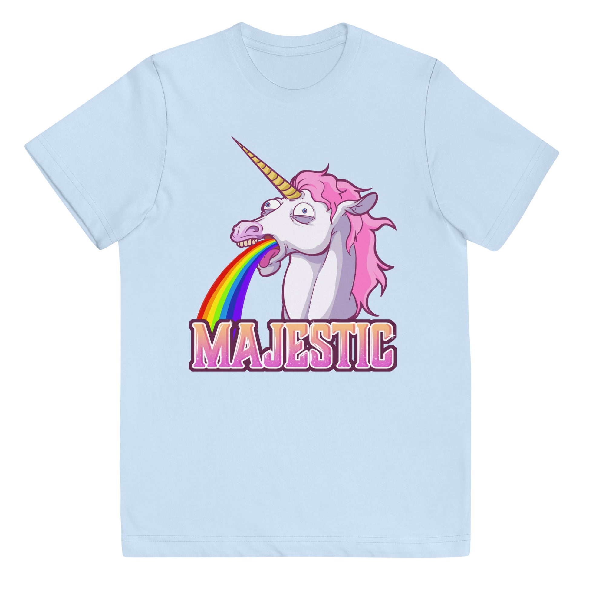 Majestic Unicorn Youth jersey t-shirt  Level 1 Gamers Light Blue XS 