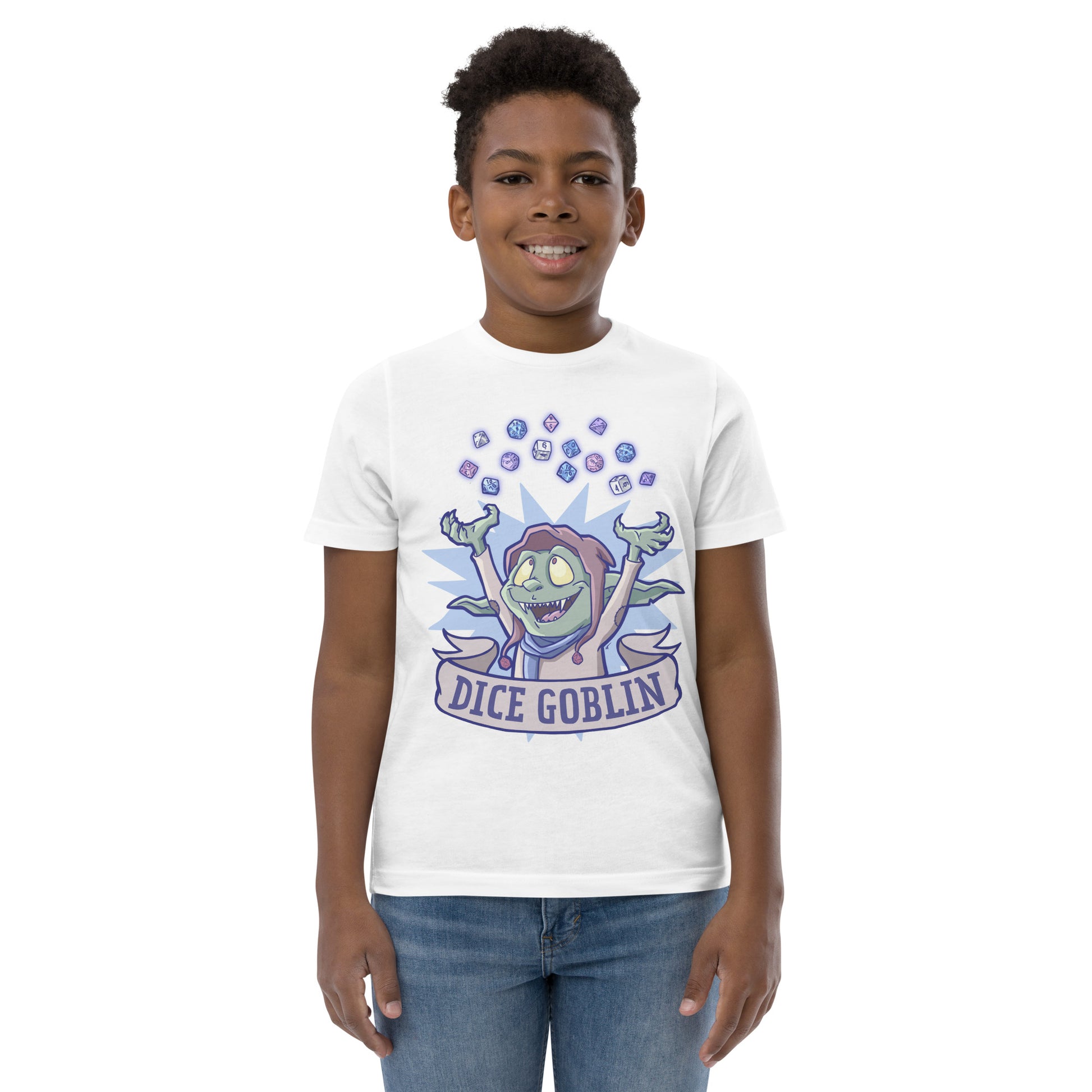 Dice Goblin Youth t-shirt  Level 1 Gamers White XS 
