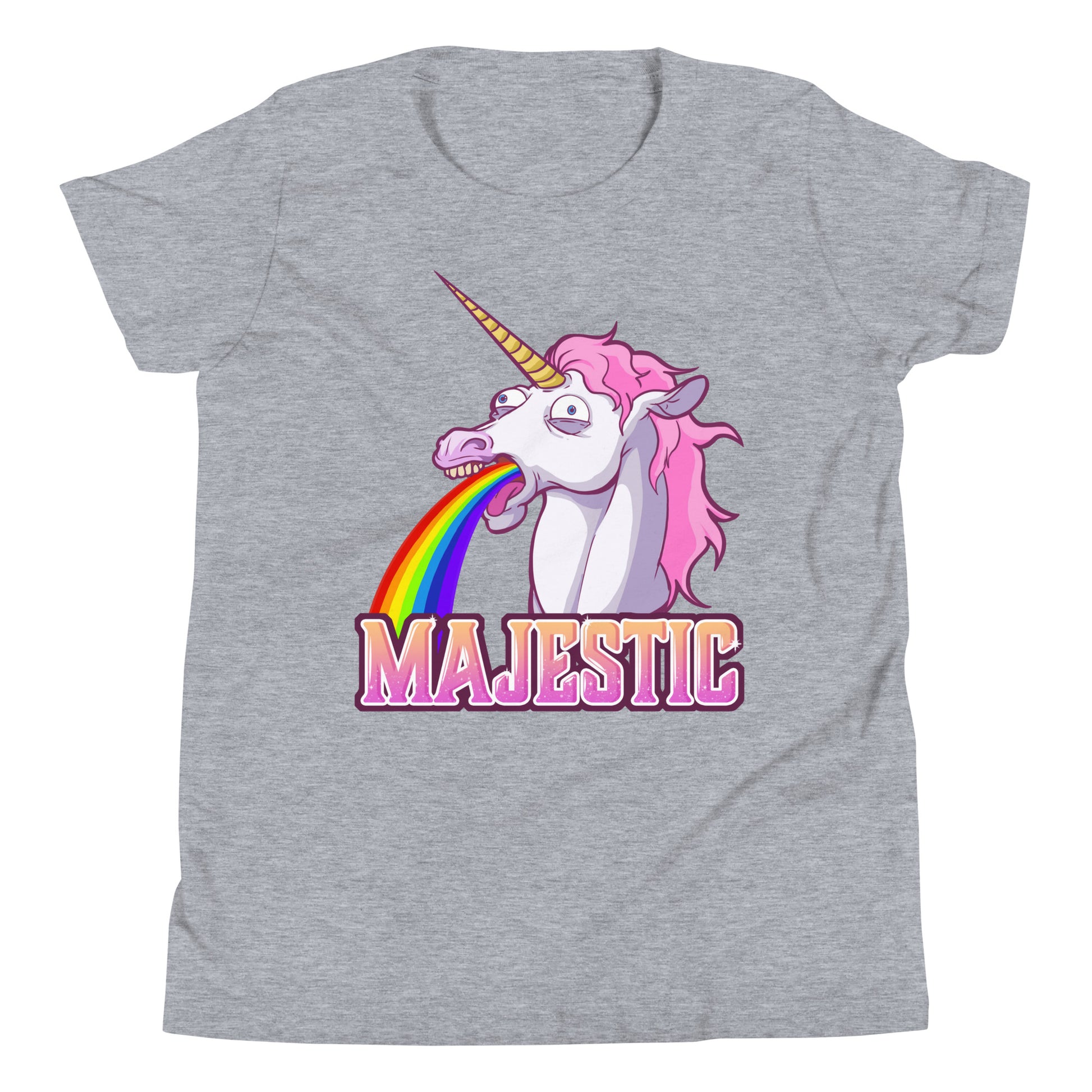 Majestic Unicorn Youth Short Sleeve T-Shirt  Level 1 Gamers Athletic Heather S 