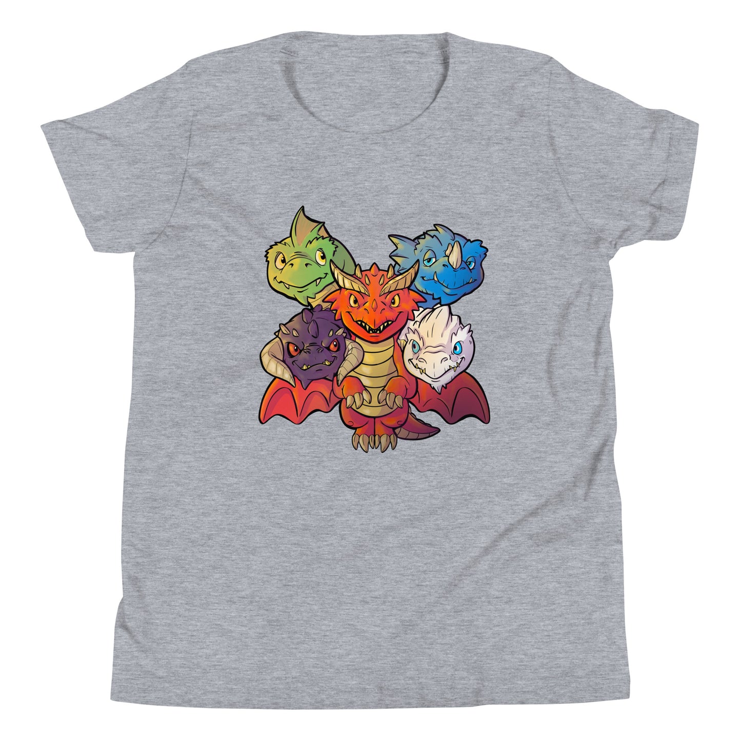 Little Queen of Dragons Youth Short Sleeve T-Shirt  Level 1 Gamers Athletic Heather S 