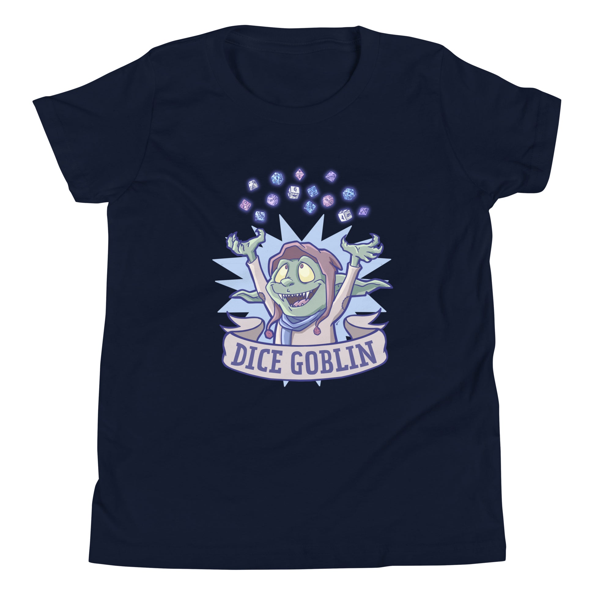 Dice Goblin Youth Short Sleeve T-Shirt  Level 1 Gamers Navy S 