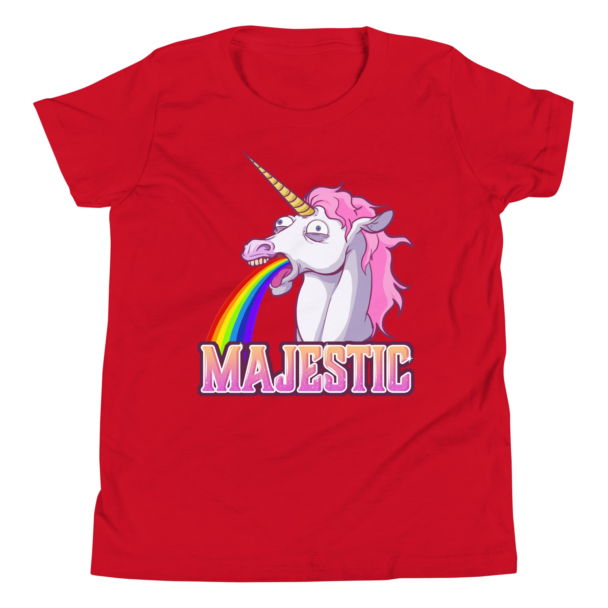 Majestic Unicorn Youth Short Sleeve T-Shirt  Level 1 Gamers Red S 
