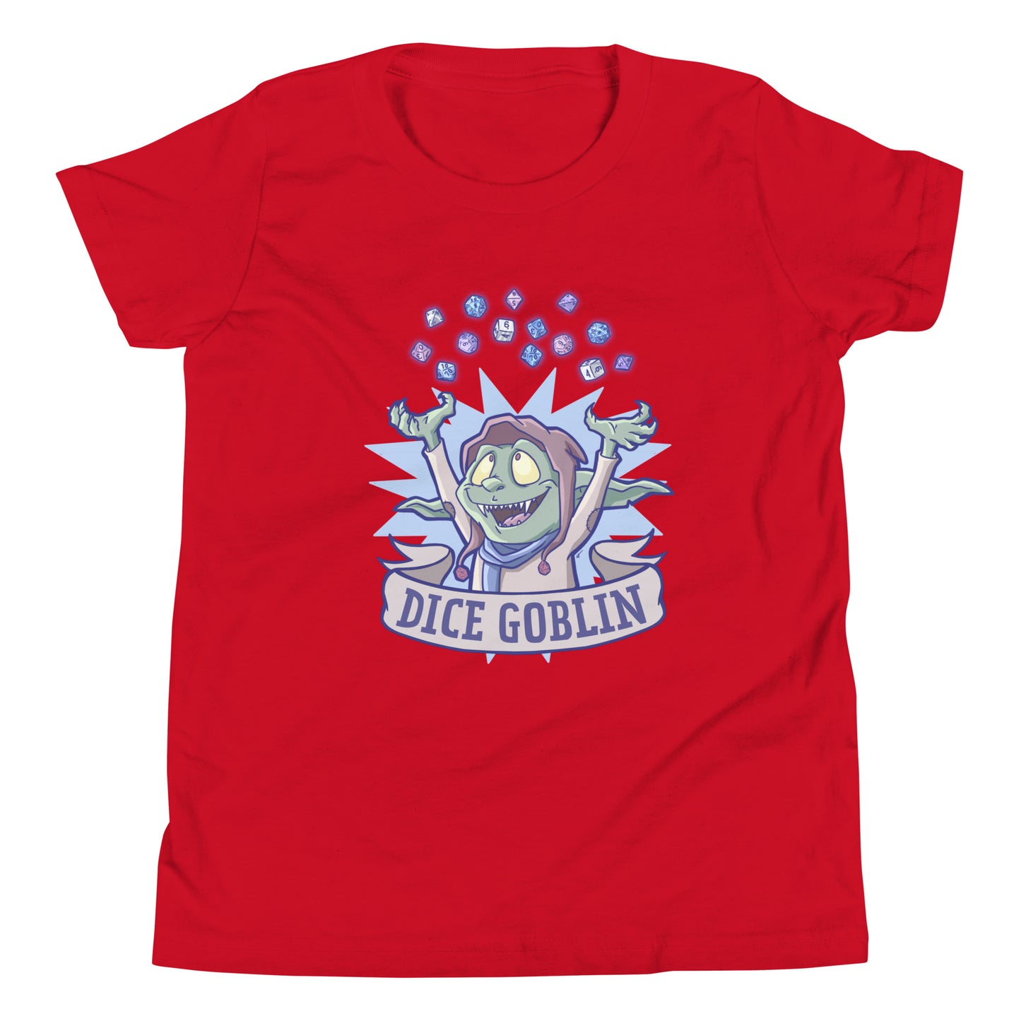 Dice Goblin Youth Short Sleeve T-Shirt  Level 1 Gamers Red S 