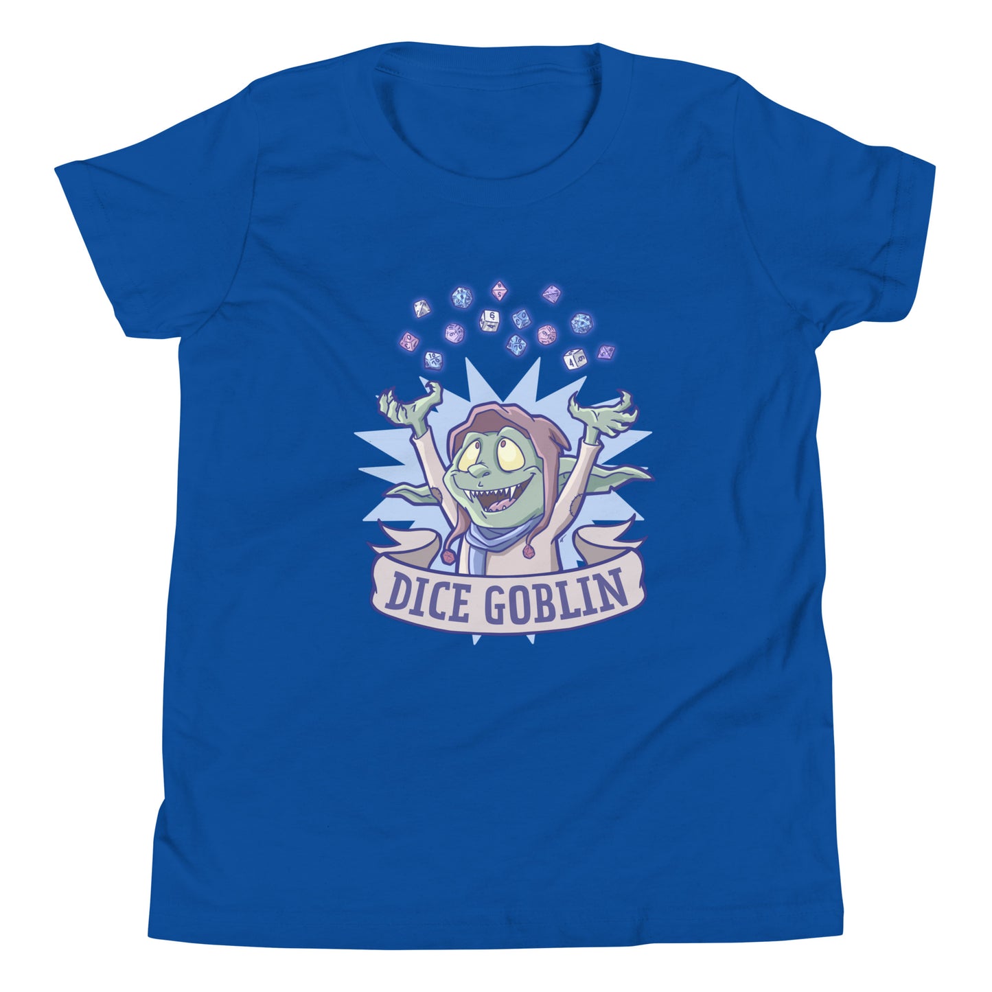 Dice Goblin Youth Short Sleeve T-Shirt  Level 1 Gamers True Royal S 