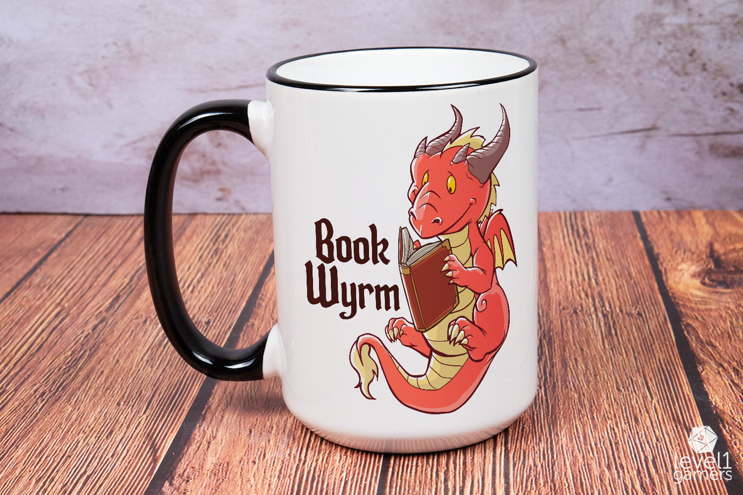 Book Wyrm Mug  Level 1 Gamers   