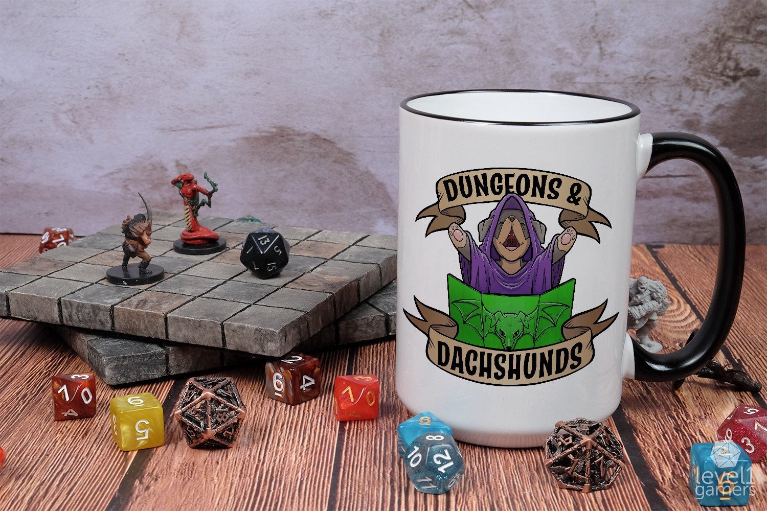 Dungeons And Dachshunds Mug Mugs Level 1 Gamers   