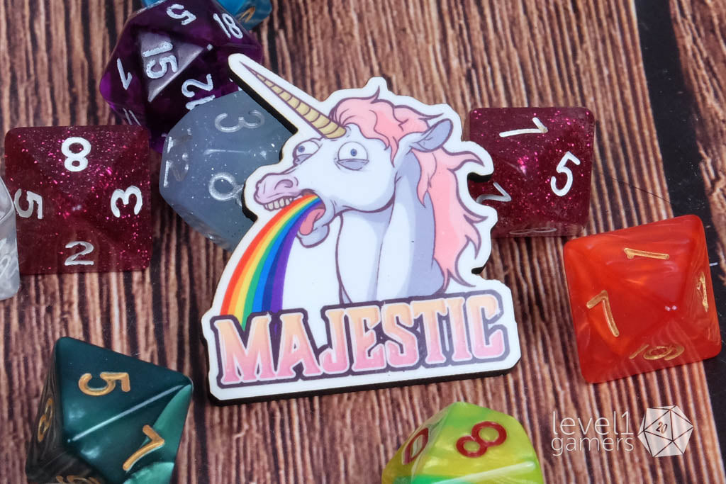 Majestic Unicorn Hardboard Pin  Level 1 Gamers   