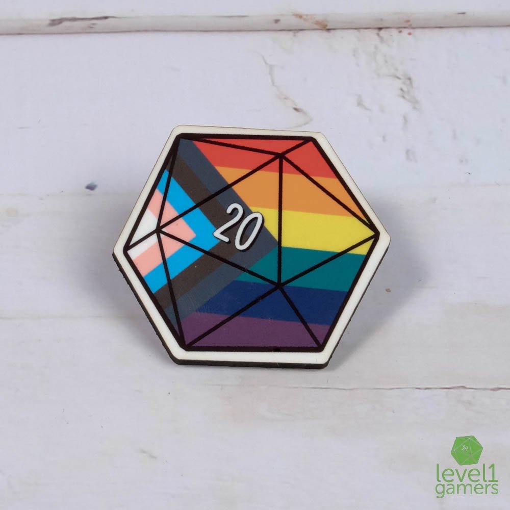 Pride D20 Pins  Level 1 Gamers Inclusive  