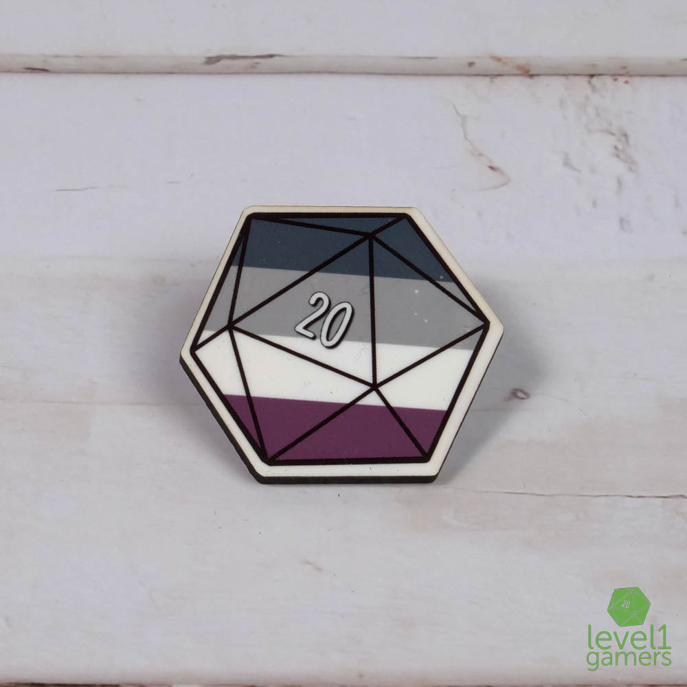Pride D20 Pins  Level 1 Gamers Asexual  