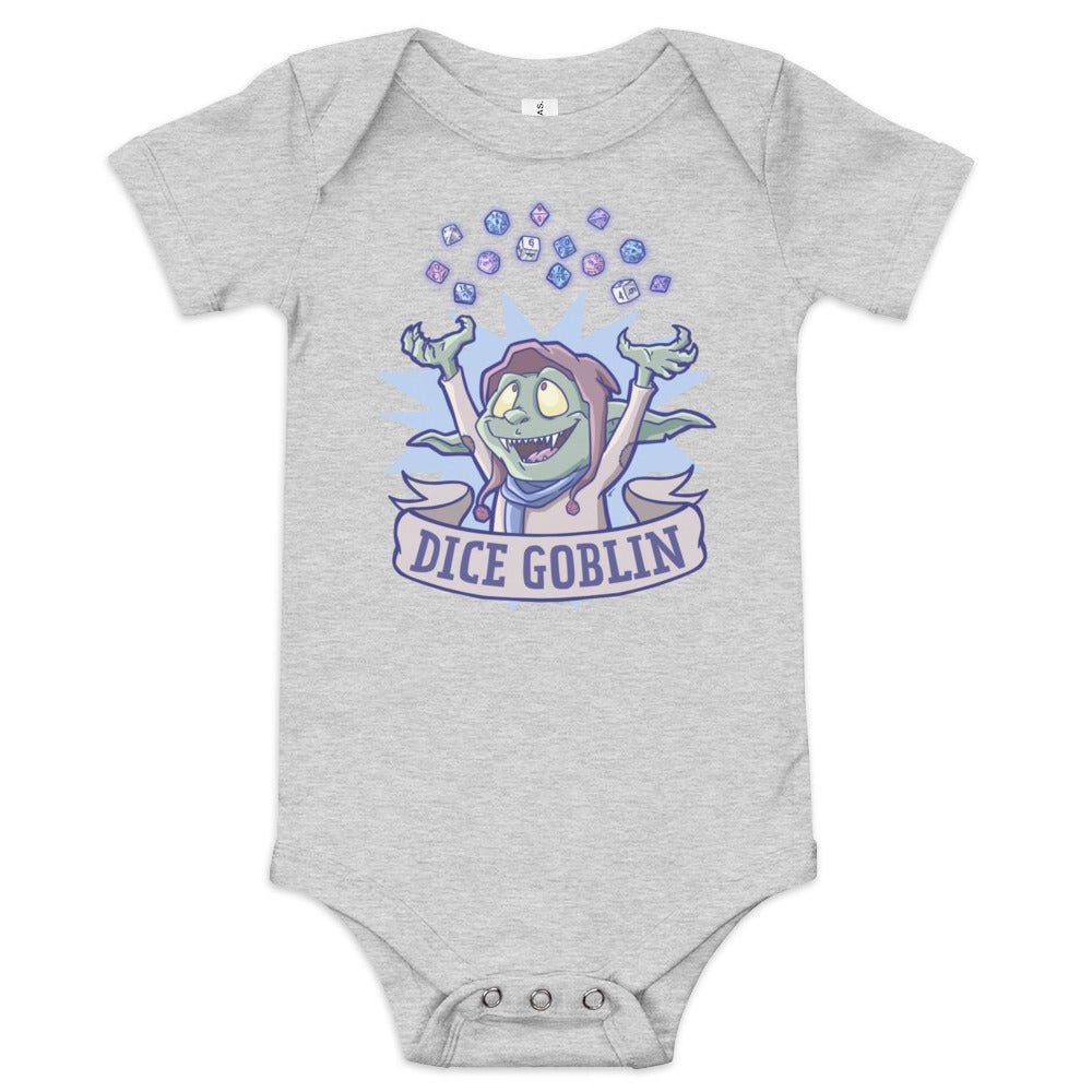 Dice Goblin Baby short sleeve one piece  Level 1 Gamers Athletic Heather 3-6m 