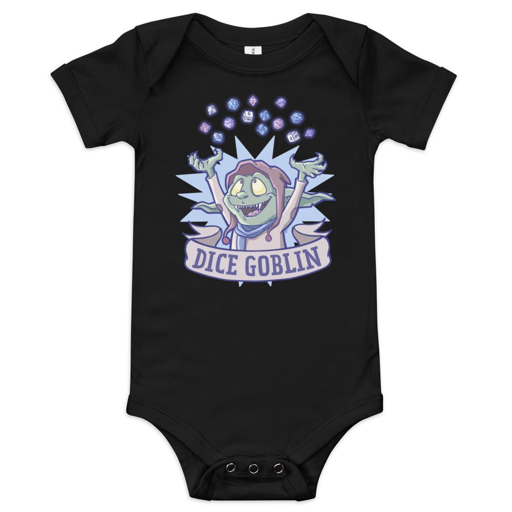 Dice Goblin Baby short sleeve one piece  Level 1 Gamers Black 3-6m 