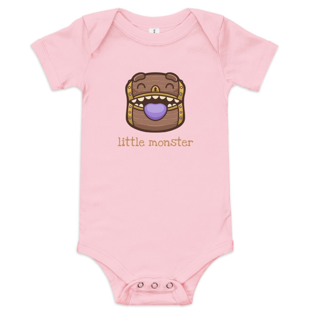 Little Monster Mimic Baby short sleeve one piece  Level 1 Gamers Pink 3-6m 
