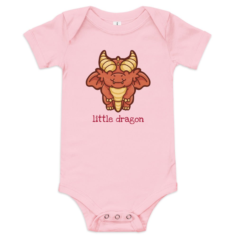 Little Dragon Baby short sleeve one piece  Level 1 Gamers Pink 3-6m 