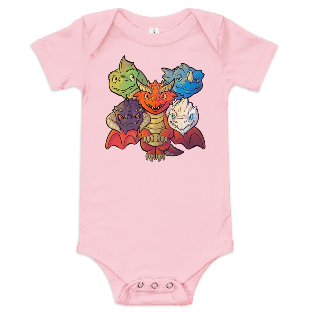 Baby Tiamat short sleeve one piece  Level 1 Gamers Pink 3-6m 