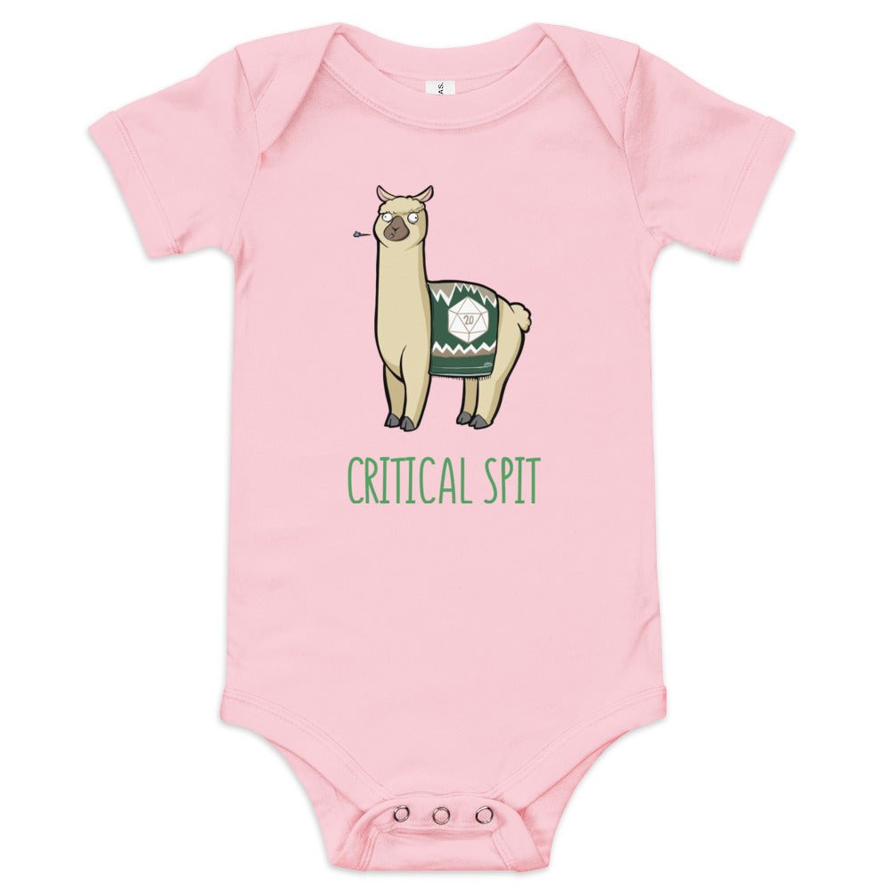 Critical Spit Llama Baby short sleeve one piece  Level 1 Gamers Pink 3-6m 