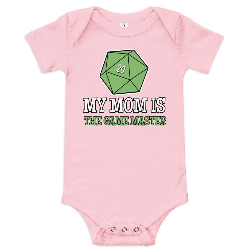 My Mom is the Game Master Baby short sleeve one piece  Level 1 Gamers Pink 3-6m 