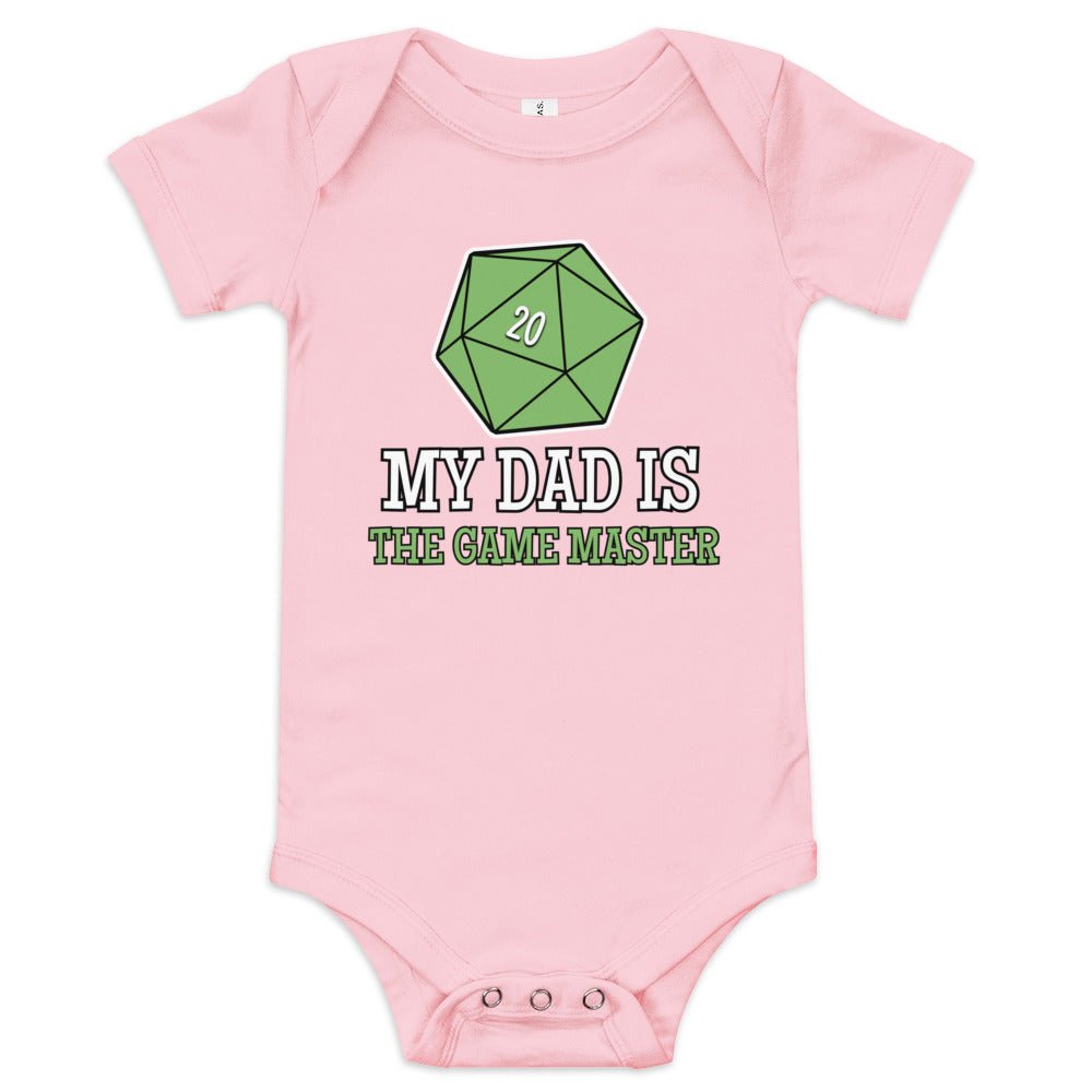 My Dad is the Game Master Baby short sleeve one piece  Level 1 Gamers Pink 3-6m 