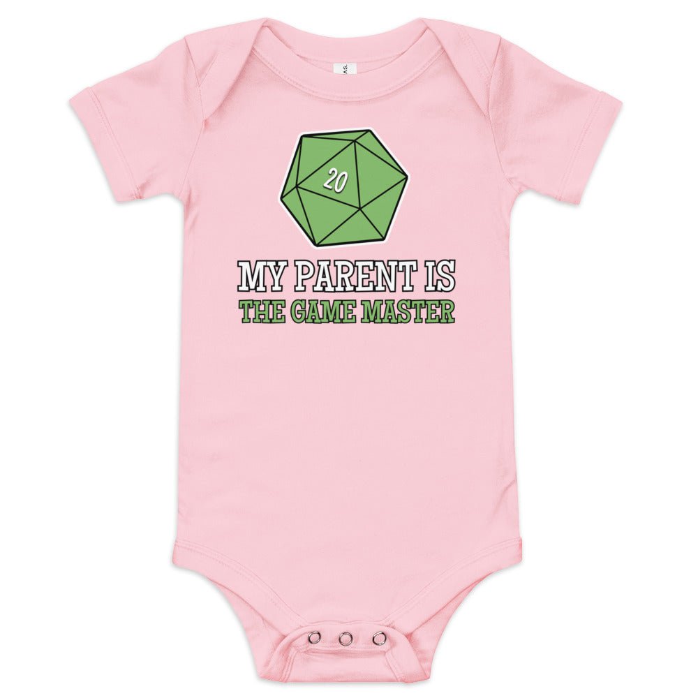 My Parent is the Game Master Baby short sleeve one piece  Level 1 Gamers Pink 3-6m 