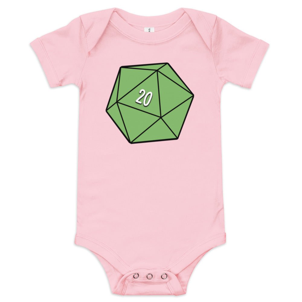 Green D20 Baby short sleeve one piece  Level 1 Gamers Pink 3-6m 