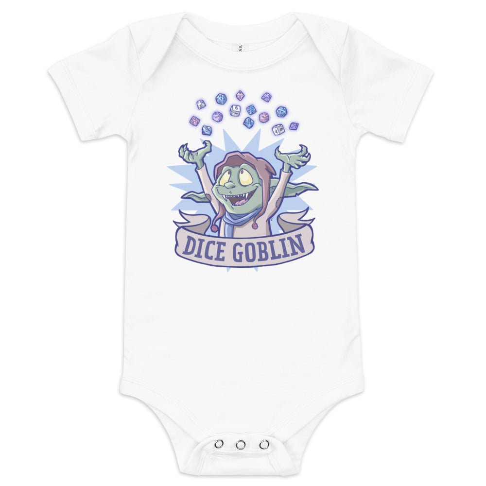 Dice Goblin Baby short sleeve one piece  Level 1 Gamers White 3-6m 