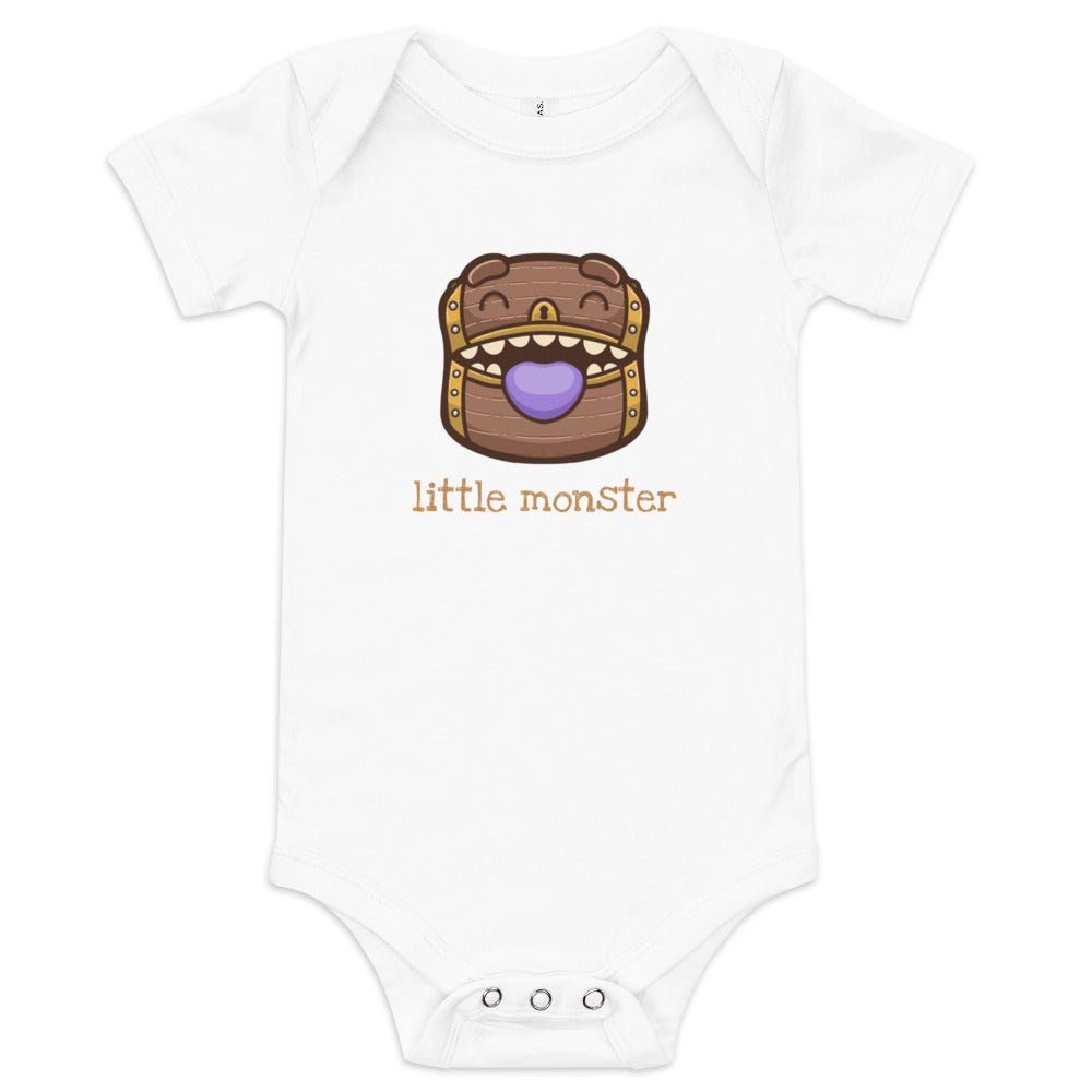 Little Monster Mimic Baby short sleeve one piece  Level 1 Gamers White 3-6m 