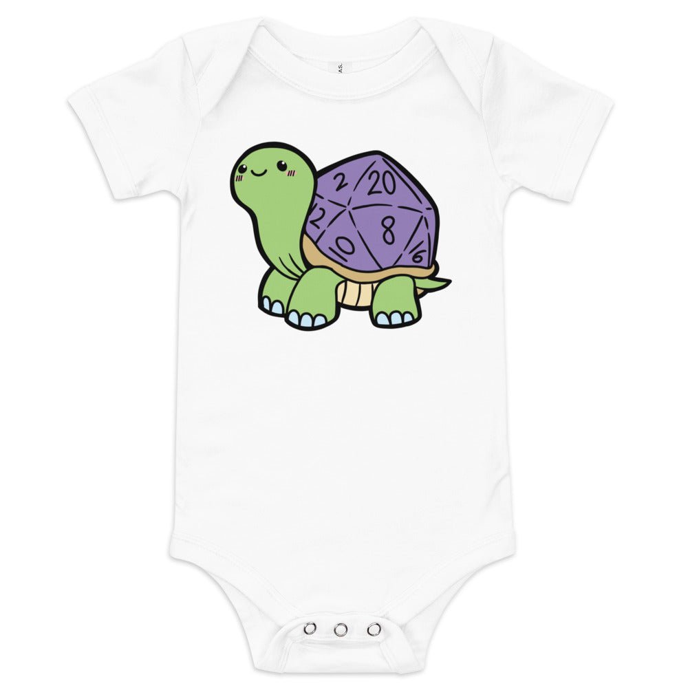 D20 Turtle Baby short sleeve one piece  Level 1 Gamers White 3-6m 