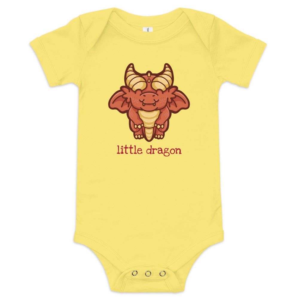Little Dragon Baby short sleeve one piece  Level 1 Gamers Yellow 3-6m 
