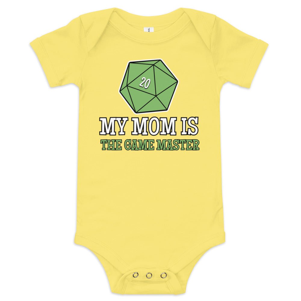 My Mom is the Game Master Baby short sleeve one piece  Level 1 Gamers Yellow 3-6m 