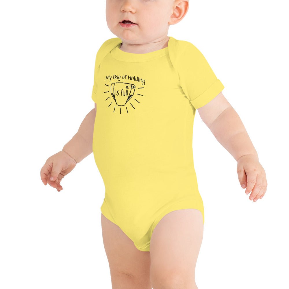 Bag of Holding Embroidered Baby short sleeve one piece  Level 1 Gamers Yellow 3-6m 