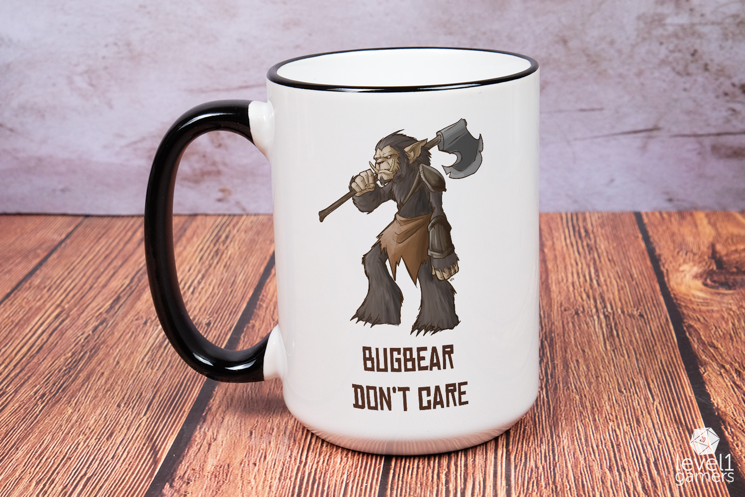 Bugbear Don't Care Mug  Level 1 Gamers   