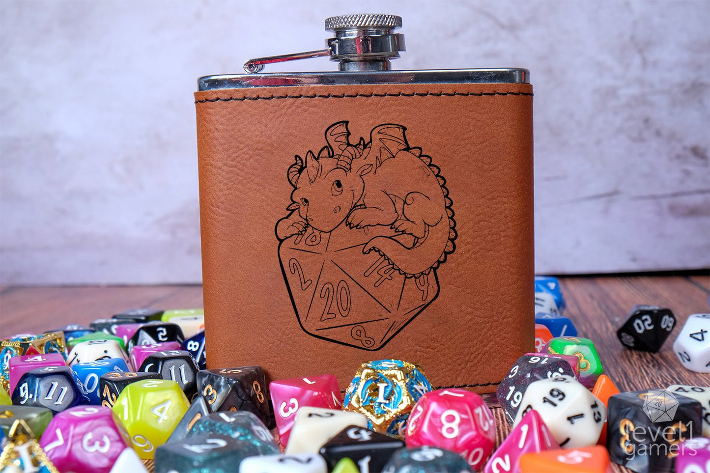 D20 Dragon Flask  Level 1 Gamers   