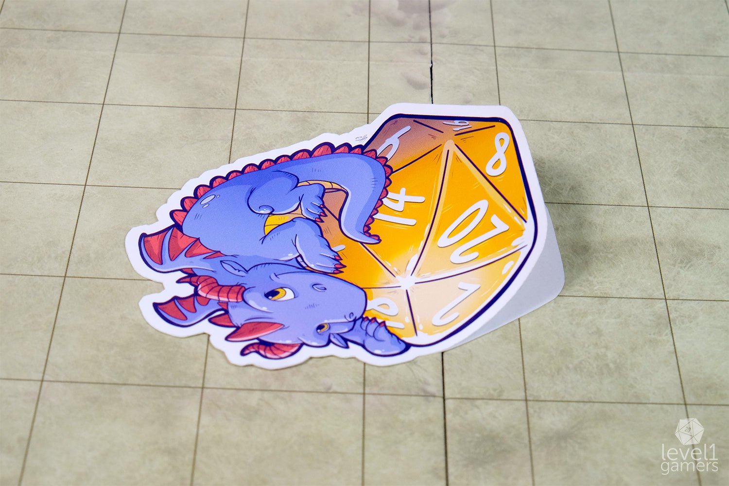 D20 Dragon Sticker  Level 1 Gamers   
