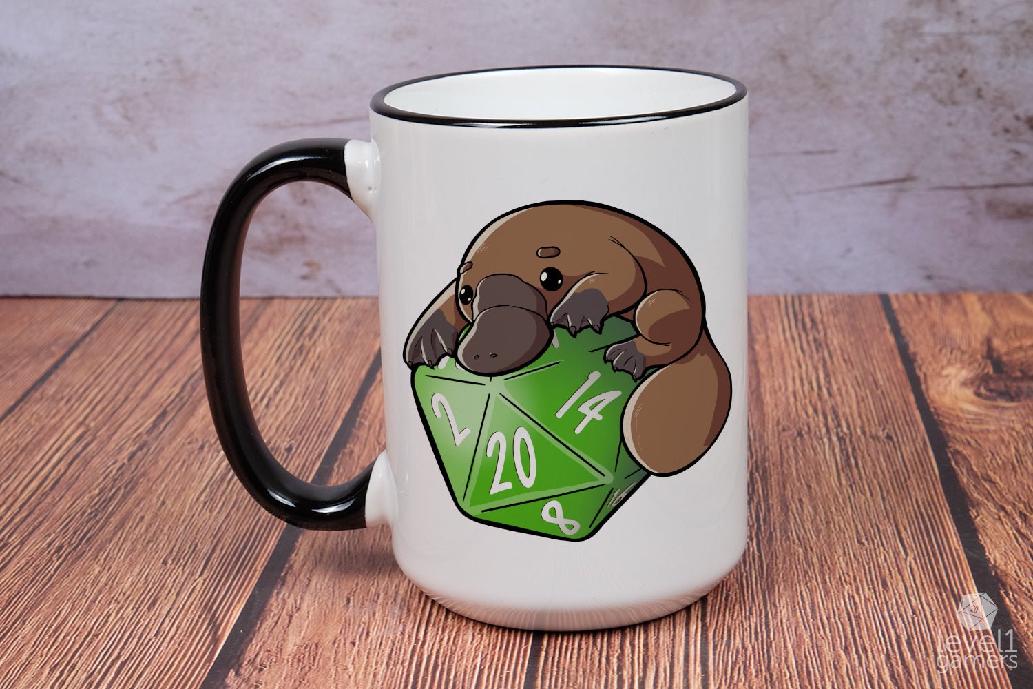 D20 Platypus Mug Mugs Level 1 Gamers   